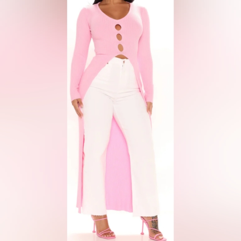 Fashion Nova Elegant Pink Sweater Maxi Top  Women's Size XS